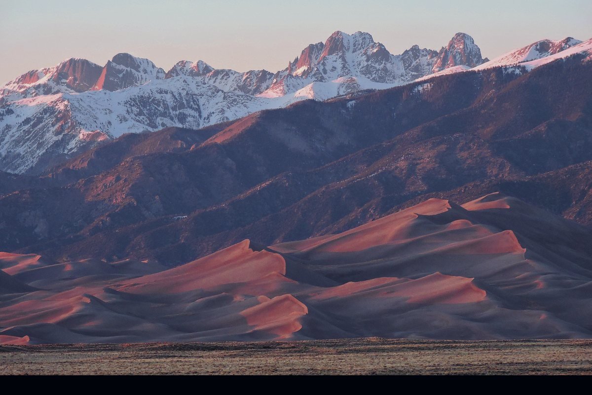 First light on the Crestone Peaks above the Great Sand Dunes, a fresh start
